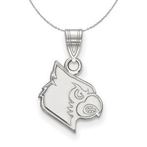 Sterling Silver U. of Louisville Small Pendant Necklace - 20 Inch